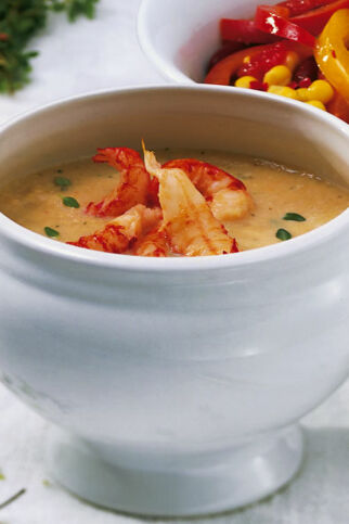 Linsensuppe mit Flusskrebsen Linsensuppe mit Flusskrebsen