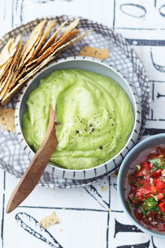 Papadams mit Guacamole Papadams mit Guacamole