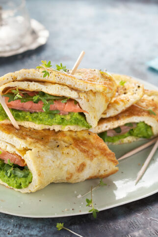 Omelett-Wraps mit Räucherlachs Omelett-Wraps mit Räucherlachs