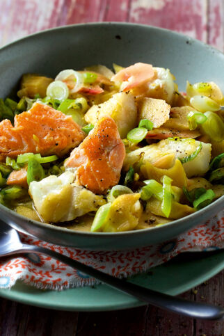 Fischpfanne mit Rhabarber Fischpfanne mit Rhabarber