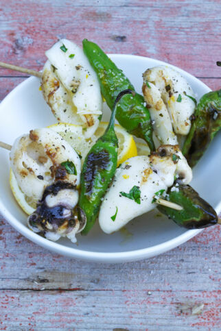 Mini-Tintenfisch-Spieße Mini-Tintenfisch-Spieße