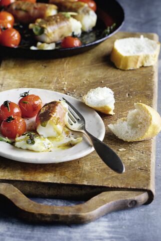 Kabeljau-Saltimbocca mit Tomaten Kabeljau-Saltimbocca mit Tomaten