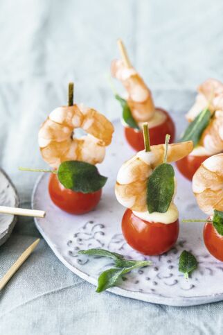 Garnelen-Tomaten-Spieße Garnelen-Tomaten-Spieße