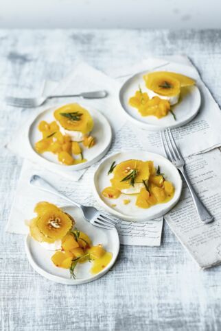 Ziegenkäse mit Aprikosensalsa Ziegenkäse mit Aprikosensalsa