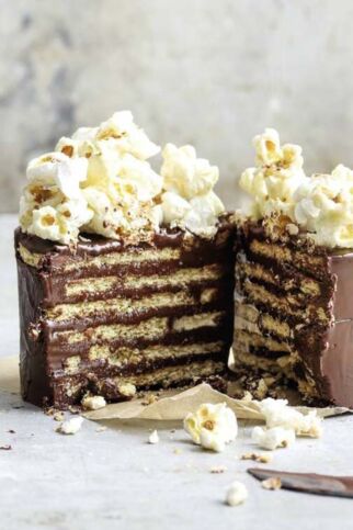 Schoko-Popcorn-Kuchen für Keksverrückte Schoko-Popcorn-Kuchen für Keksverrückte