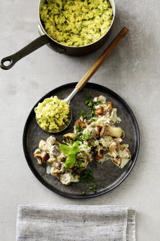 Kräuter-Polenta mit Pilzragout Kräuter-Polenta mit Pilzragout