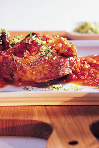 Geschmorte Kalbshaxenscheiben Geschmorte Kalbshaxenscheiben