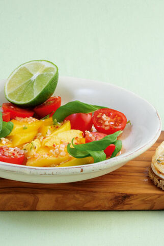 Mangosalat mit Ziegenkäse-Crostini Mangosalat mit Ziegenkäse-Crostini