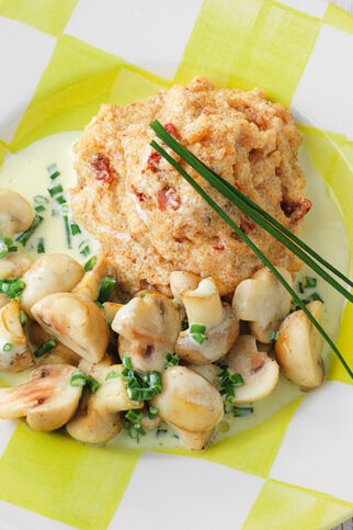 Samt-Amaranth mit Pilzragout Samt-Amaranth mit Pilzragout