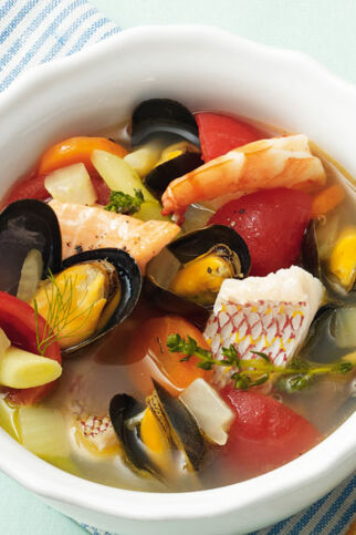 Fischsuppe mit Aioli-Dip Fischsuppe mit Aioli-Dip