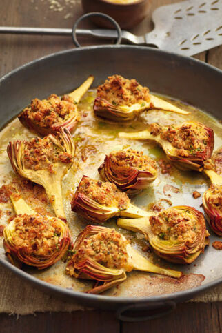 Gratinierte Artischocken mit Sardellenbröseln Gratinierte Artischocken mit Sardellenbröseln