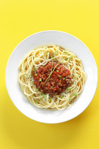 Spaghetti mit Blitzbolognese Spaghetti mit Blitzbolognese
