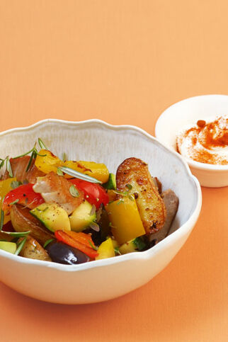 Bunte Kartoffelpfanne mit Thunfisch Bunte Kartoffelpfanne mit Thunfisch