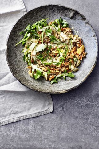 Chicoréesalat mit Rucola und Linsen Chicoréesalat mit Rucola und Linsen