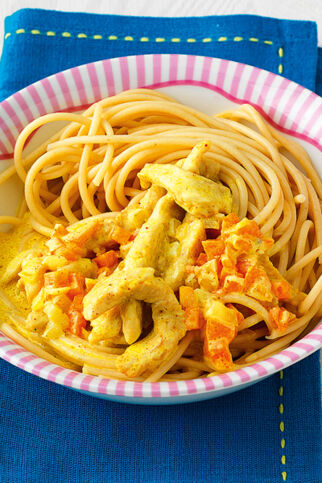 Spaghetti mit Pute und Möhren Spaghetti mit Pute und Möhren