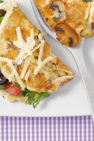 Omelett mit Rucola und Parmesan Omelett mit Rucola und Parmesan