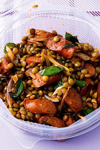 Linsen-Debreziner-Salat Linsen-Debreziner-Salat