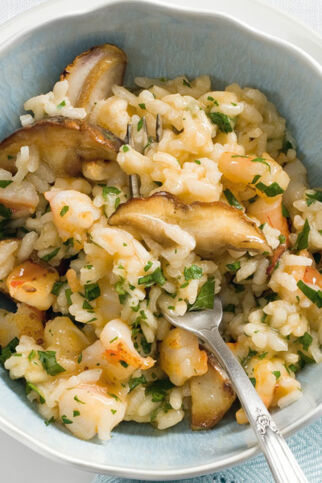 Risotto mit Garnelen und Steinpilzen Risotto mit Garnelen und Steinpilzen