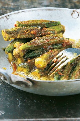 Okra mit Knoblauch Okra mit Knoblauch