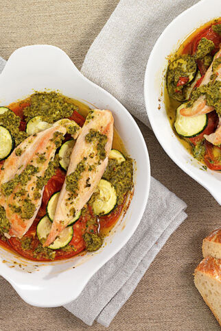 Hähnchen auf Gemüsegratin Hähnchen auf Gemüsegratin