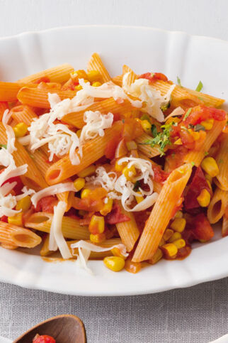 Penne mit Mais-Tomaten-Sugo Penne mit Mais-Tomaten-Sugo