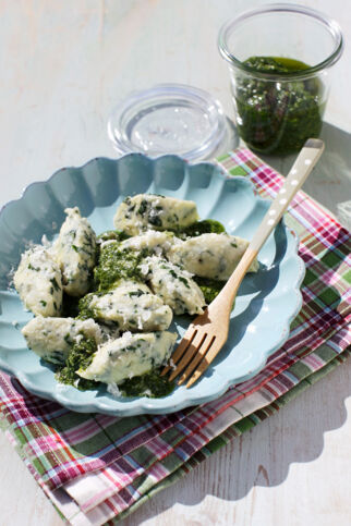 Bärlauchgnocchi mit Bärlauchpesto Bärlauchgnocchi mit Bärlauchpesto