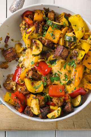 Gemüsepfanne mit Crôutons Gemüsepfanne mit Crôutons