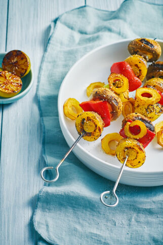 Kartoffelpilze mit Paprika und Champignons Kartoffelpilze mit Paprika und Champignons