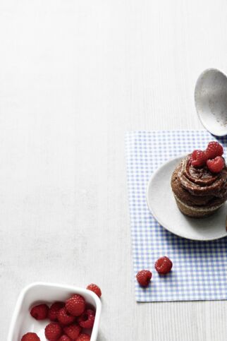 Schokoküchlein mit Himbeeren Schokoküchlein mit Himbeeren