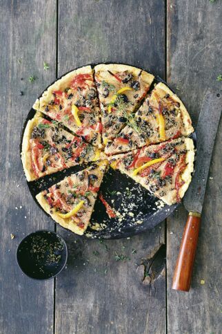 Paprikaquiche mit Amarantkruste Paprikaquiche mit Amarantkruste