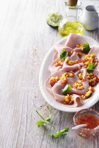 Puten-Carpaccio mit Salsa Puten-Carpaccio mit Salsa