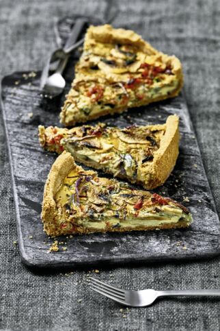 Nussige Pilzquiche mit Ziegenkäse Nussige Pilzquiche mit Ziegenkäse