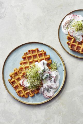 Herzhafte Süßkartoffelwaffeln Herzhafte Süßkartoffelwaffeln