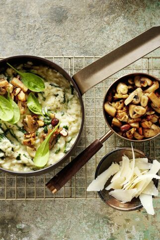 Spinatrisotto mit Nusspilzen Spinatrisotto mit Nusspilzen