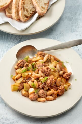Weiße Bohnen mit Fenchel und Salsiccia Weiße Bohnen mit Fenchel und Salsiccia