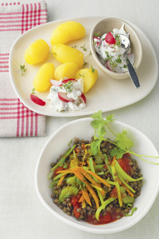 Pellkartoffeln mit Radieschen-Kresse-Quark Pellkartoffeln mit Radieschen-Kresse-Quark