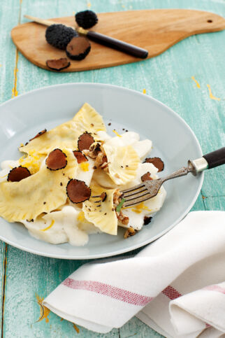 Getrüffelte Ravioli mit Champignonfüllung Getrüffelte Ravioli mit Champignonfüllung