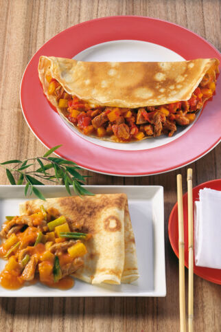 Pfannkuchen mit Schweinefleisch süßsauer Pfannkuchen mit Schweinefleisch süßsauer