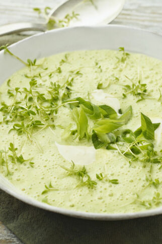 Kohlrabicremesuppe mit Kresse Kohlrabicremesuppe mit Kresse