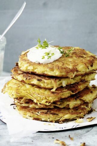 Pastinaken-Rösti mit Kressedip Pastinaken-Rösti mit Kressedip