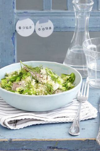 Couscoussalat mit Räucherforelle Couscoussalat mit Räucherforelle