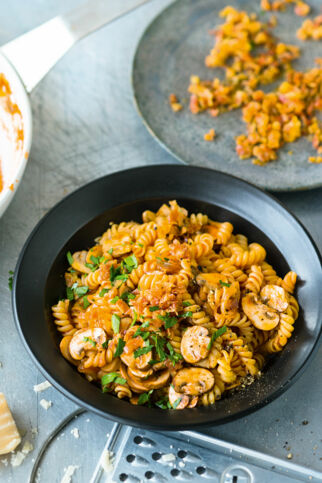 Girandole ai funghi con pancetta Girandole ai funghi con pancetta