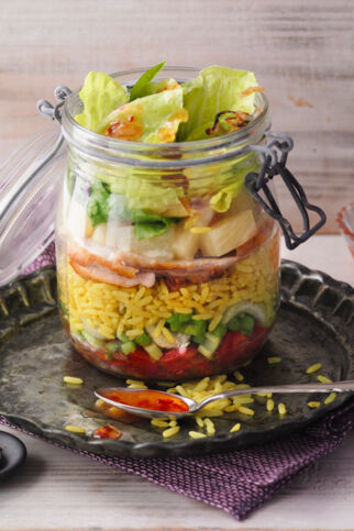 Curryreissalat mit Hähnchen Curryreissalat mit Hähnchen