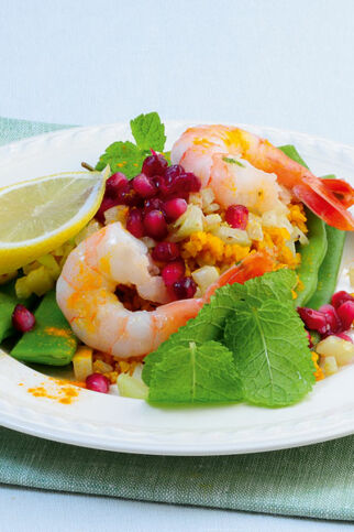 Bulgursalat mit Garnelen Bulgursalat mit Garnelen