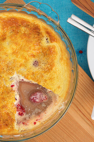 Clafoutis mit Himbeeren Clafoutis mit Himbeeren