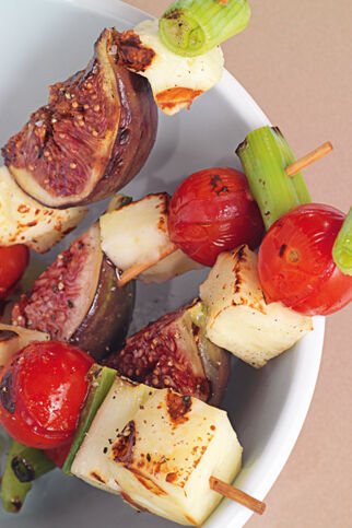 Halloumi-Gemüse-Spieße Halloumi-Gemüse-Spieße