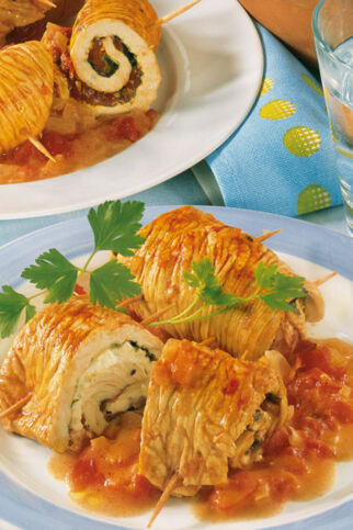 Gefüllte Putenröllchen Gefüllte Putenröllchen