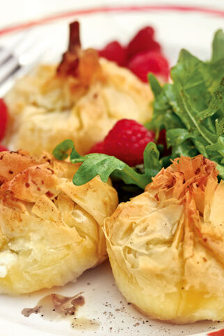 Ziegenkäse-Beutelchen mit Rucola Ziegenkäse-Beutelchen mit Rucola