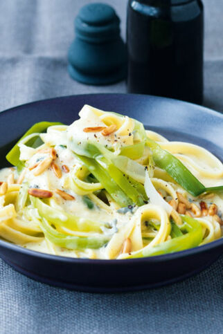 Lauch-Tagliatelle mit Gorgonzolasauce Lauch-Tagliatelle mit Gorgonzolasauce