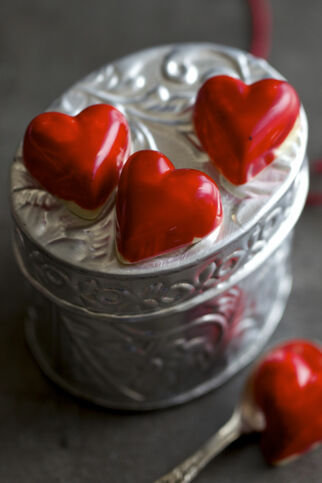 Rote Champagnerherzen Rote Champagnerherzen